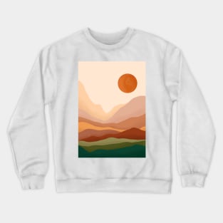 Modern Earthy Tones Mountains 18 Crewneck Sweatshirt